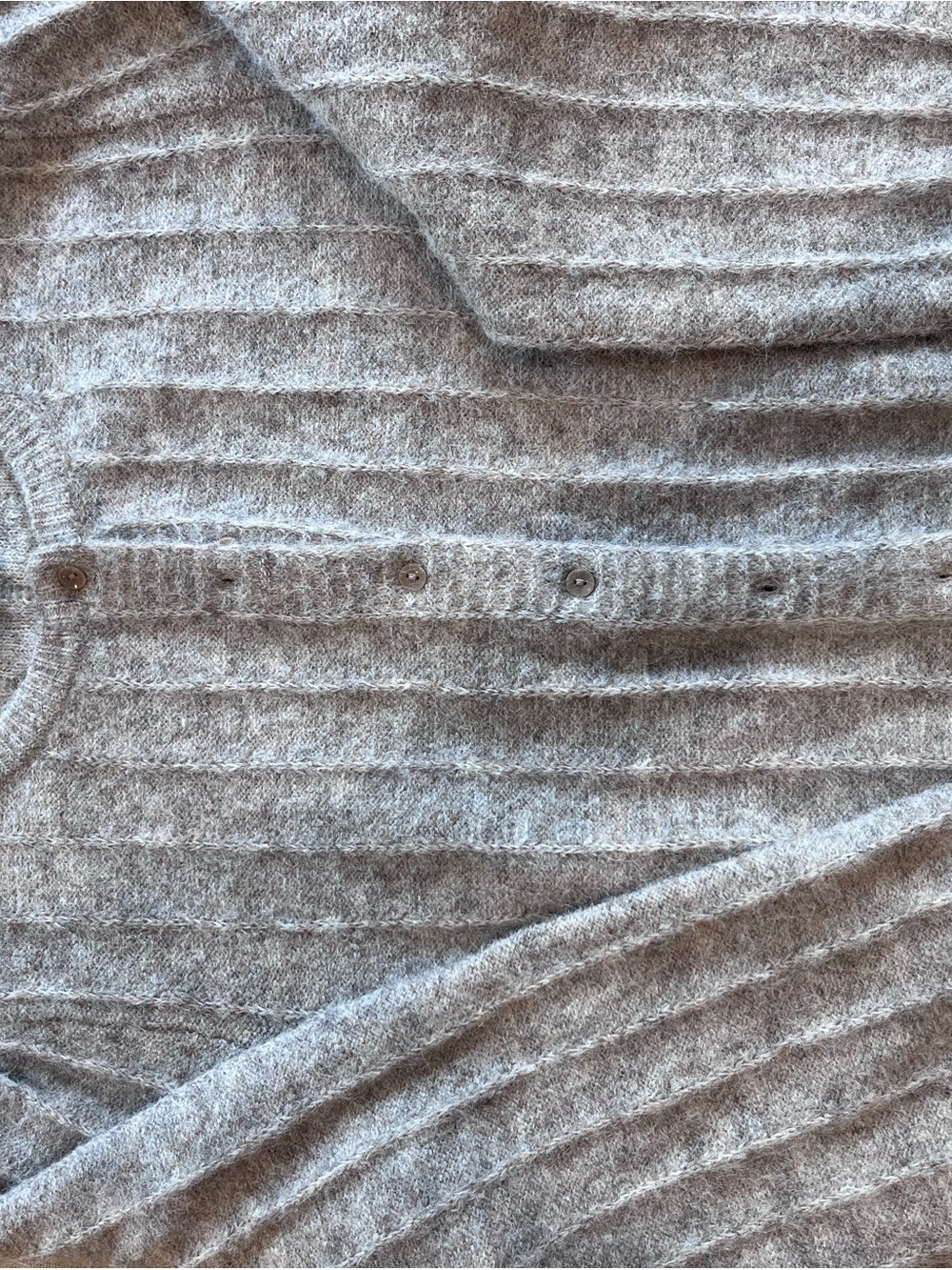 Joie Light Gray Ribbed Button-Front Cardigan